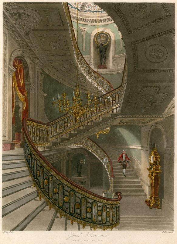 Gran escalera, Carlton House, Londres de Charles Wild