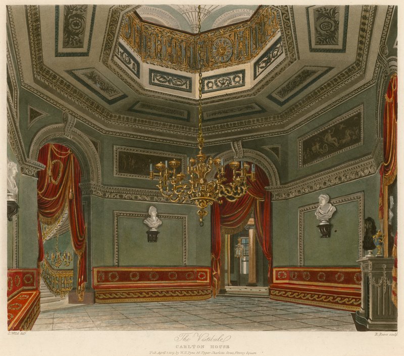 El vestíbulo, Carlton House, Londres de Charles Wild
