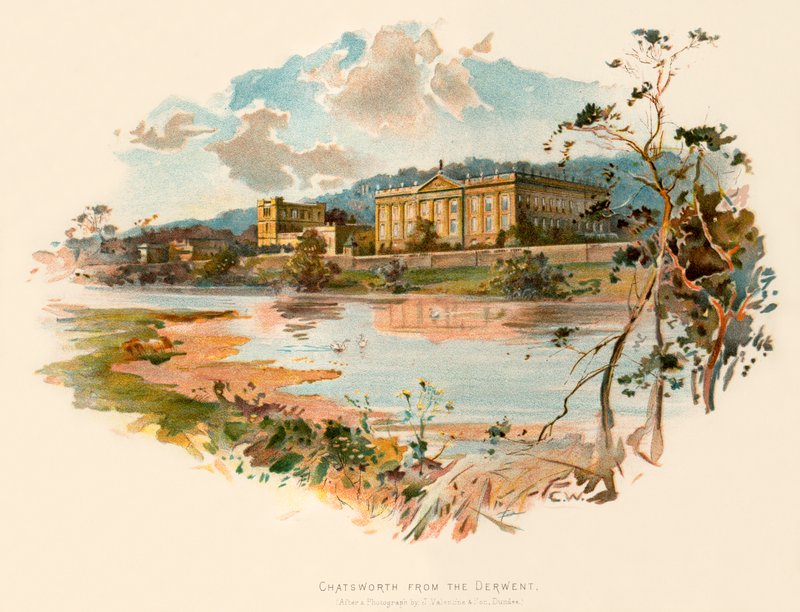 Chatsworth desde el Derwent de Charles Wilkinson