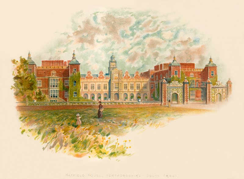 Casa Hatfield, Hertfordshire - frente sur de Charles Wilkinson