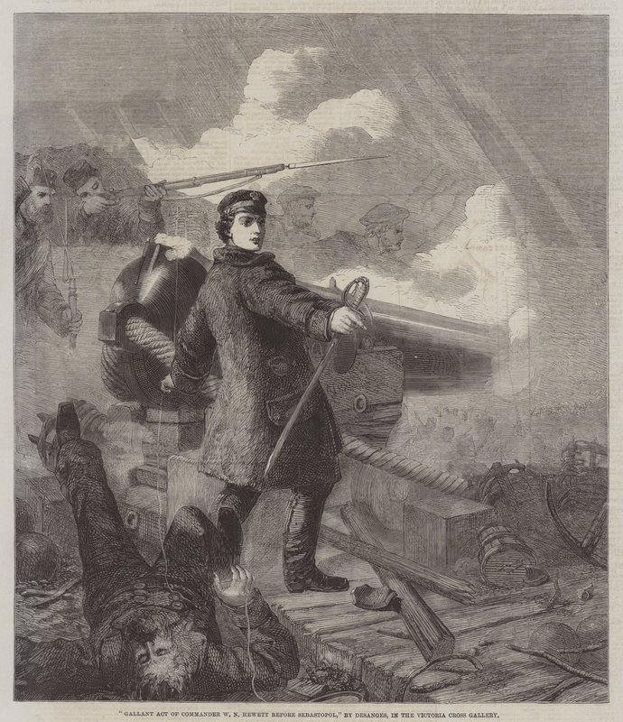 Acto valiente del Comandante W N Hewett antes de Sebastopol de Chevalier Louis William Desanges