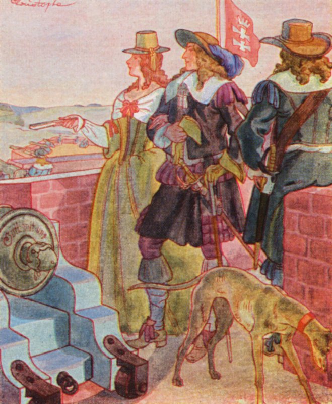 Spaziergang Auf Den Festungswallen / Paseo por las murallas (litografía en color) de Christophe (1856 1945)