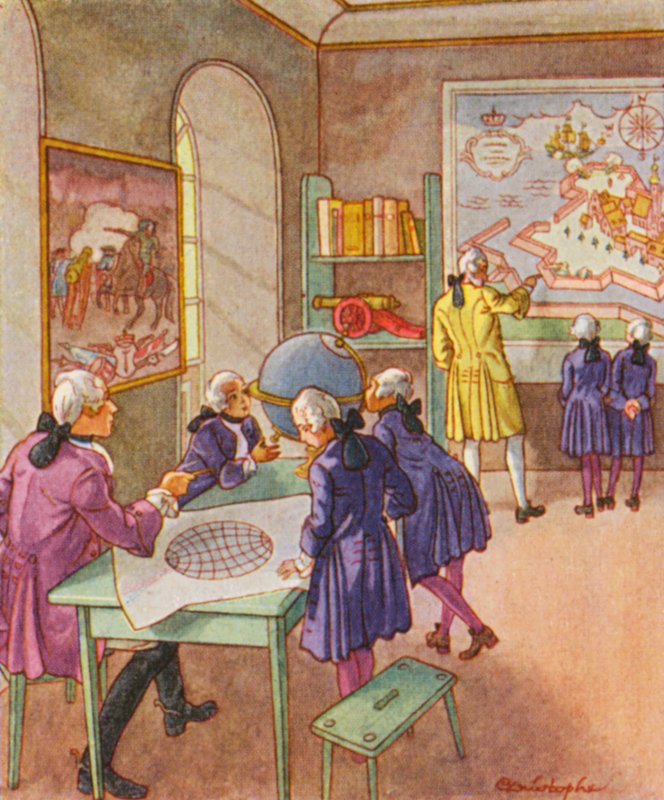 Kriegsschule / Escuela de Guerra (litografía en color) de Christophe (1856 1945)