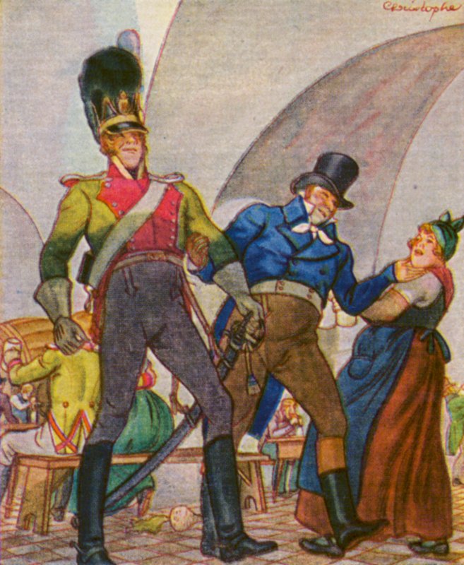 Munchener Bierkeller / Cervecería de Múnich (litografía en color) de Christophe (1856 1945)