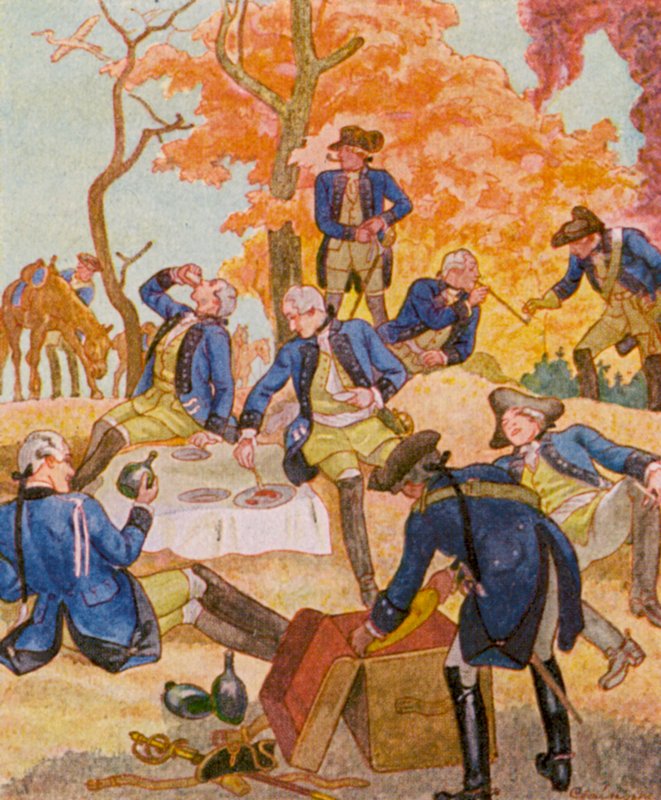 Offiziers-Picknick / Picnic de oficiales (litografía en color) de Christophe (1856 1945)