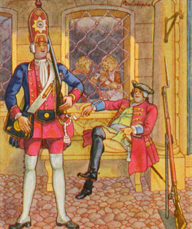 Riesengarde / Guardia gigante (litografía en color) de Christophe (1856 1945)