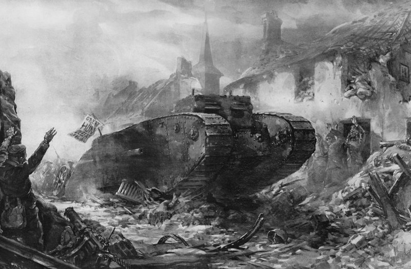 El primer uso de barcos terrestres blindados en la guerra, los "Tanques" en el frente occidental de Christopher (after) Clark