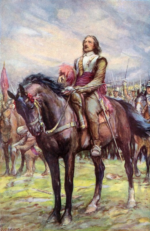 Oliver Cromwell invocando el apoyo de Dios antes de la batalla de Christopher Clark