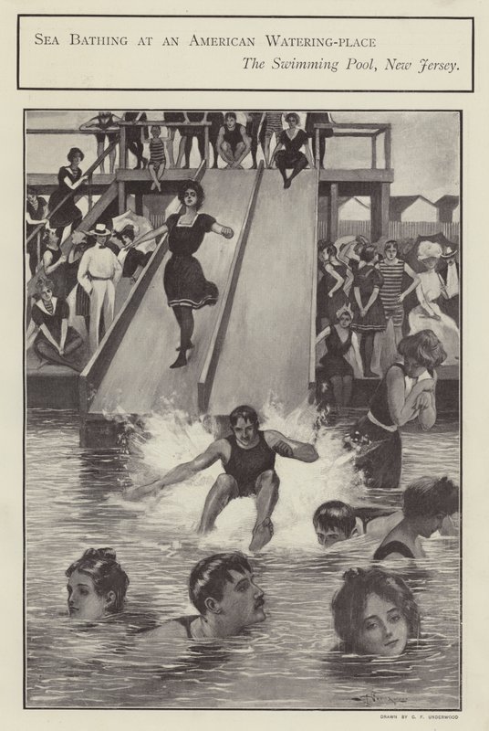 Baño de mar en una piscina en Nueva Jersey, Estados Unidos de Clarence F. Underwood