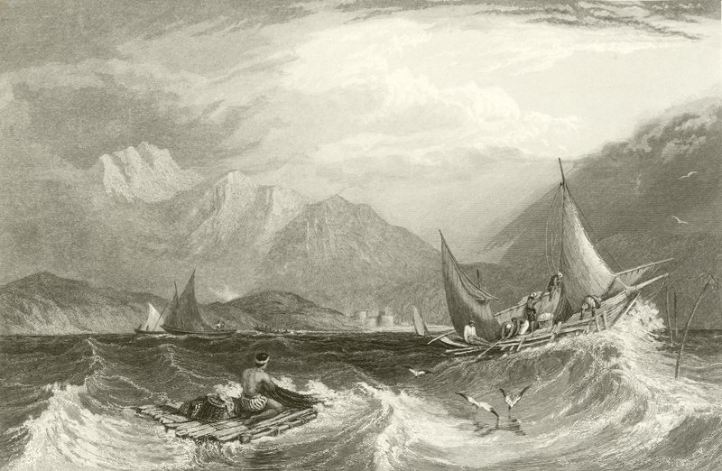 Puerto de Bombay - Barcos de pesca, en el monzón de Clarkson Frederick Stanfield
