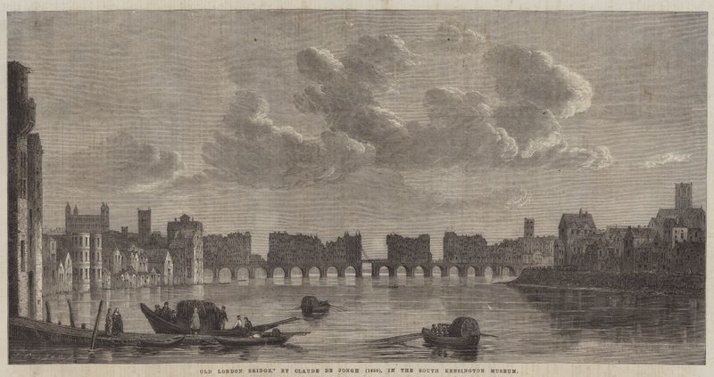 El Puente de Londres antiguo de Claude de Jongh