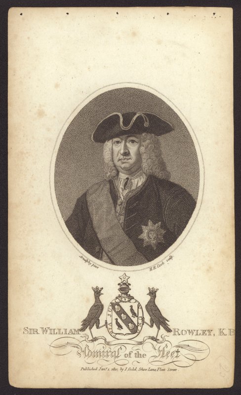Sir William Rowley, almirante británico (grabado) de Claude Arnulphy