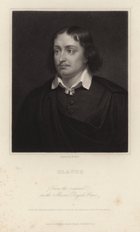 Claude Lorrain, pintor francés de la era barroca. Grabado por William Holl de Claude Lorrain