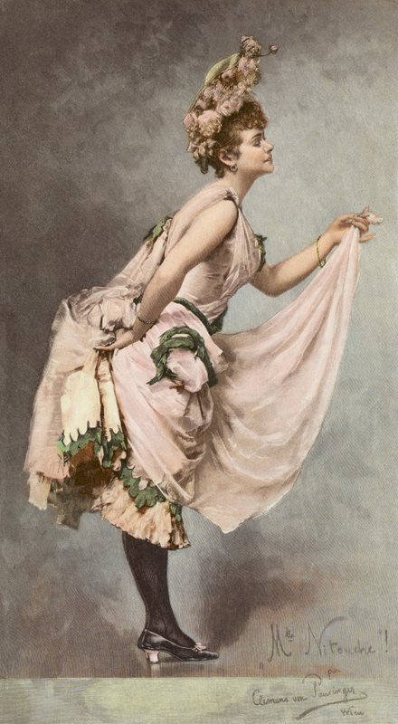Mlle Nitouche (litografía en color) de Clemens von Pausinger