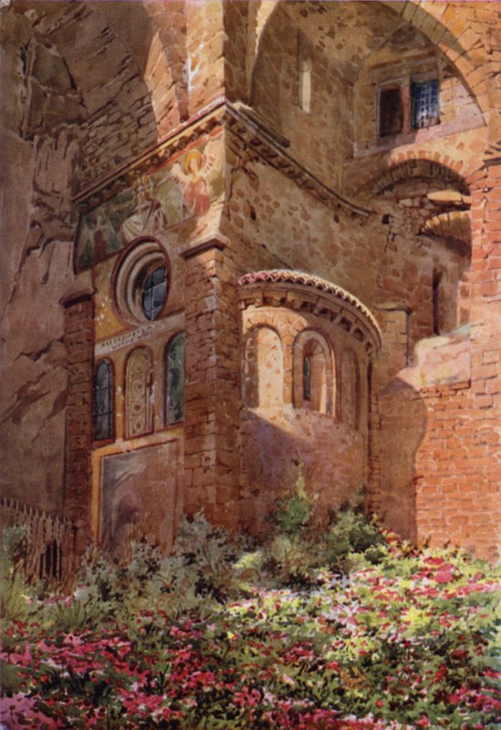 Sacro Speco con Roseto, ábside de la capilla más baja, Subiaco de Commendator Formilli