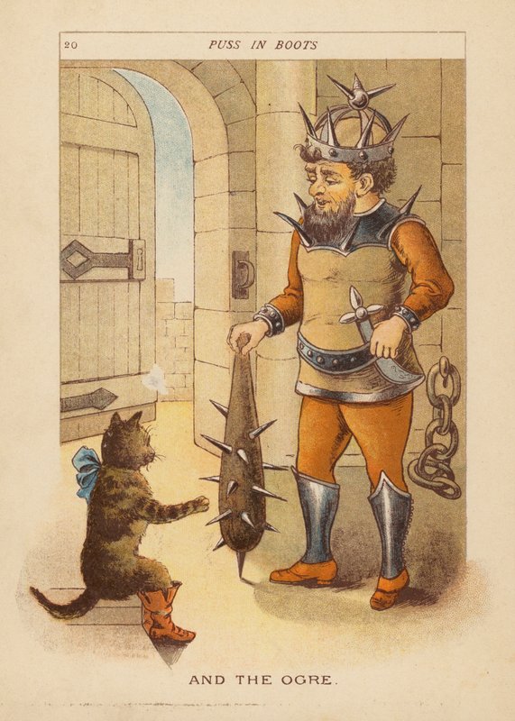 El Gato con Botas (litografía en color) de Constance Haslewood