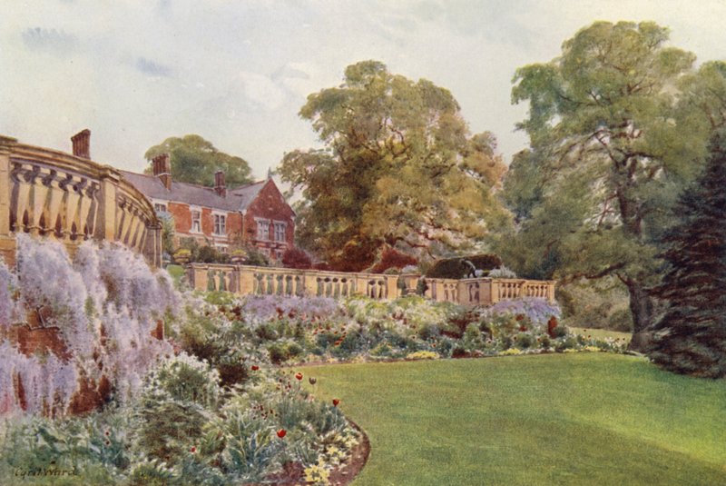 East End of the Terrace, Bagshot Park (litografia en color) de Cyril Ward