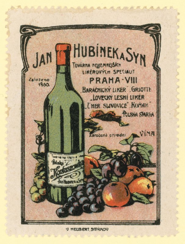 Vinos y licores de Jan Hubinek e Hijo de Czech School