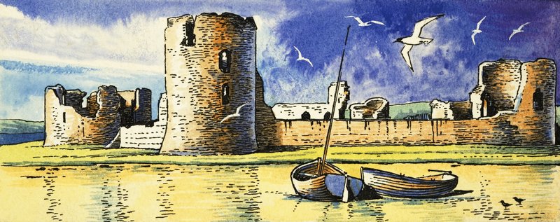Castillo de Flint, con vistas al río Dee de Dan Escott
