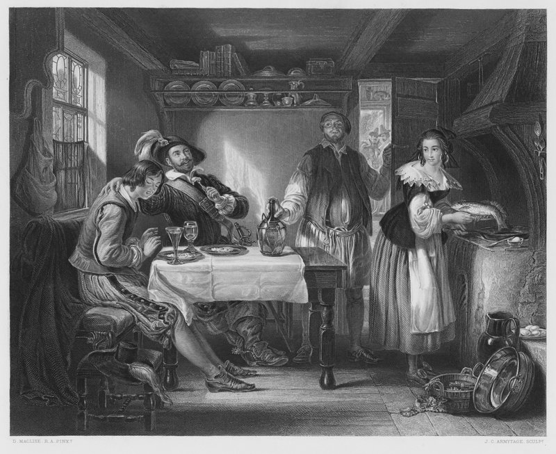 Gil Blas en Pennaflor, de la imagen en la Colección Real de Daniel (after) Maclise