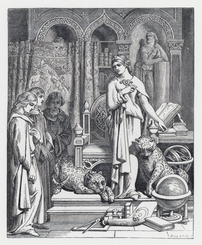 Ilustración para el poema de Tennyson, La Princesa de Daniel (after) Maclise