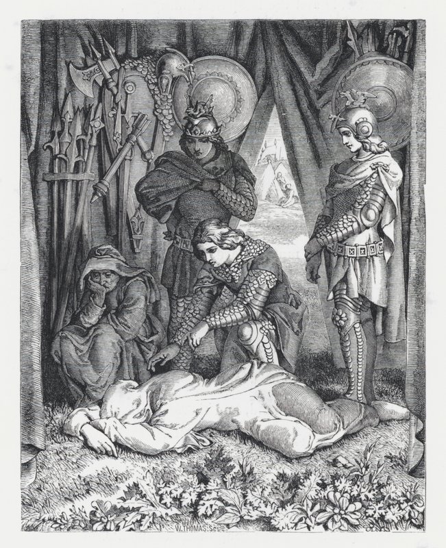 Ilustración para el poema de Tennyson, La Princesa de Daniel (after) Maclise