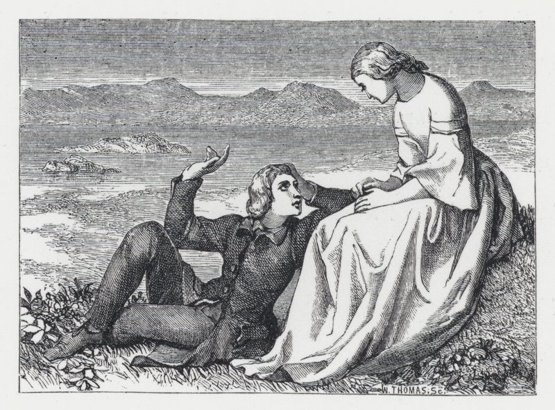 Ilustración para el poema de Tennyson, La Princesa de Daniel (after) Maclise