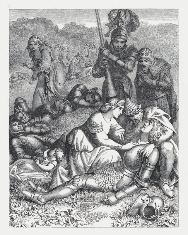 Ilustración para el poema de Tennyson, La Princesa de Daniel (after) Maclise