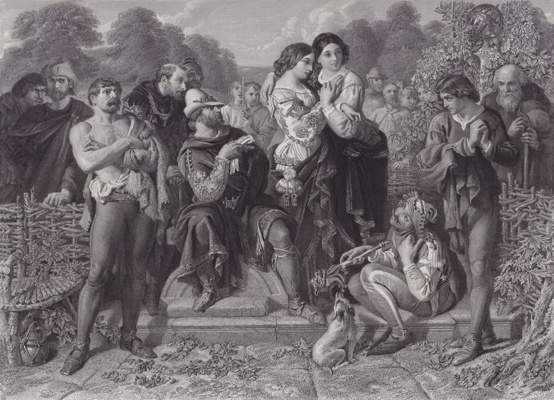 Orlando y el Luchador, "Como Gustéis" de Daniel (after) Maclise