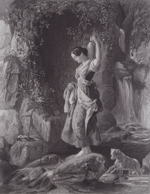 La Ninfa de la Cascada de Daniel (after) Maclise