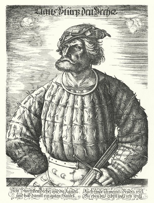 Kunz von der Rosen, bufón de la corte del Emperador del Sacro Imperio Romano Maximiliano I de Daniel Hopfer