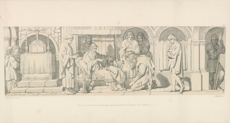 Harold, regresado de Normandía, se presenta ante Eduardo el Confesor de Daniel Maclise