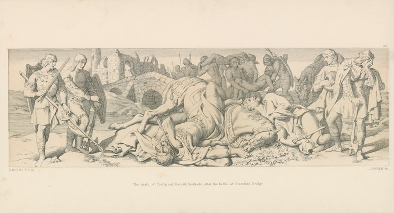 La muerte de Tostig y Harold Hardrada, después de la batalla de Stamford Bridge de Daniel Maclise