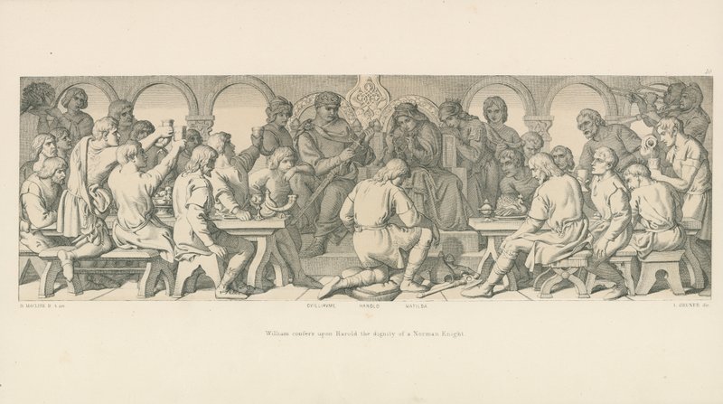 Guillermo confiere a Harold la dignidad de caballero normando de Daniel Maclise