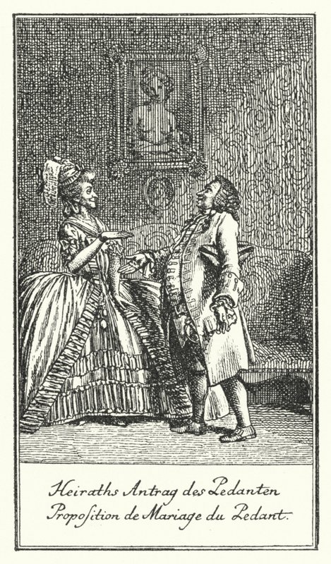Propuesta de matrimonio del pedante (grabado) de Daniel Nikolaus (after) Chodowiecki