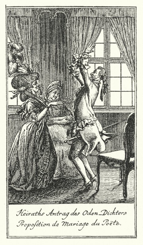 Propuesta de matrimonio del poeta de Daniel Nikolaus (after) Chodowiecki