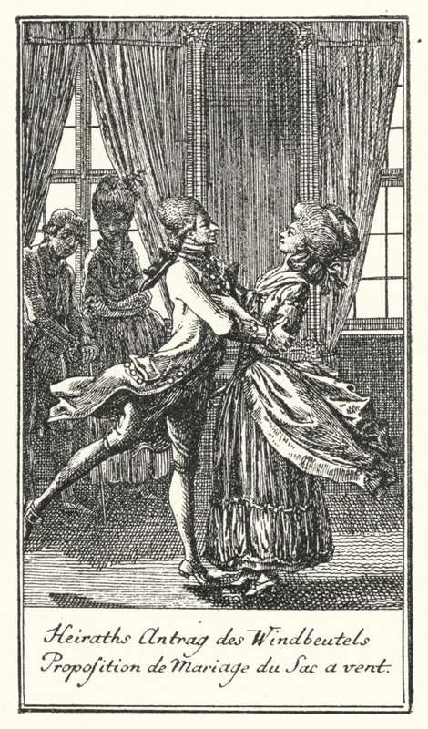 Propuesta de matrimonio del charlatán (grabado) de Daniel Nikolaus (after) Chodowiecki