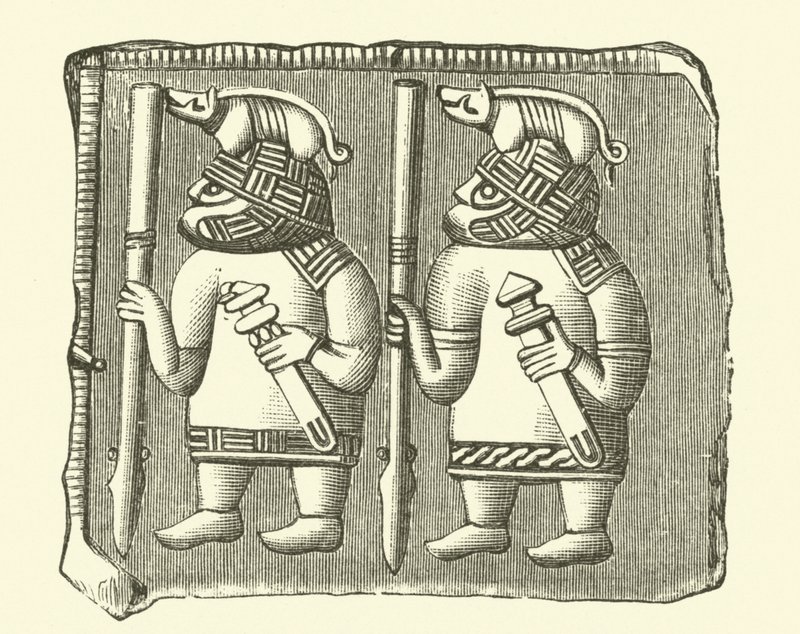 Guerreros de la era vikinga (grabado) de Danish School
