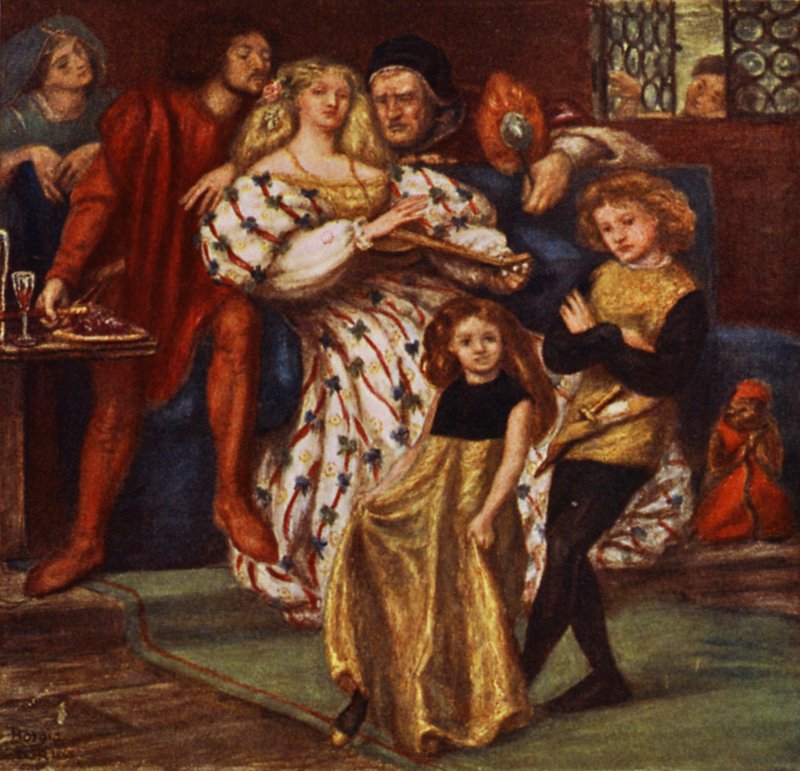 La familia Borgia (litografia en color) de Dante Gabriel (after) Rossetti