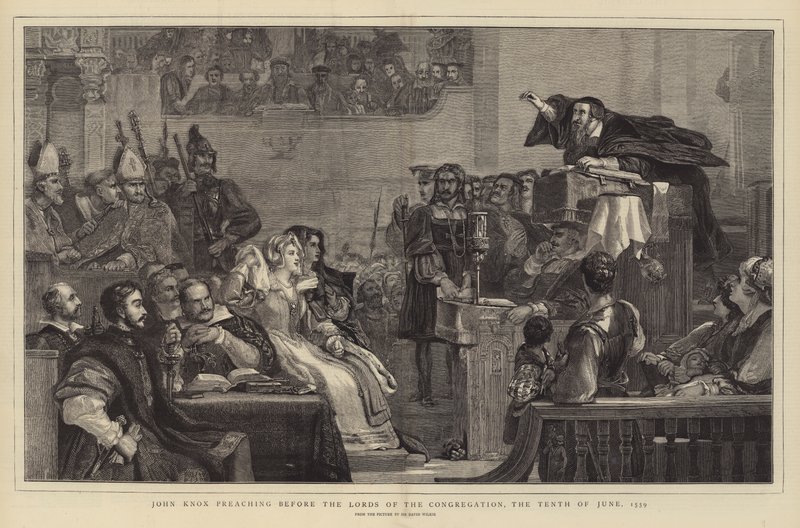 John Knox predicando ante los Señores de la Congregación, el diez de junio de 1559 de David Wilkie