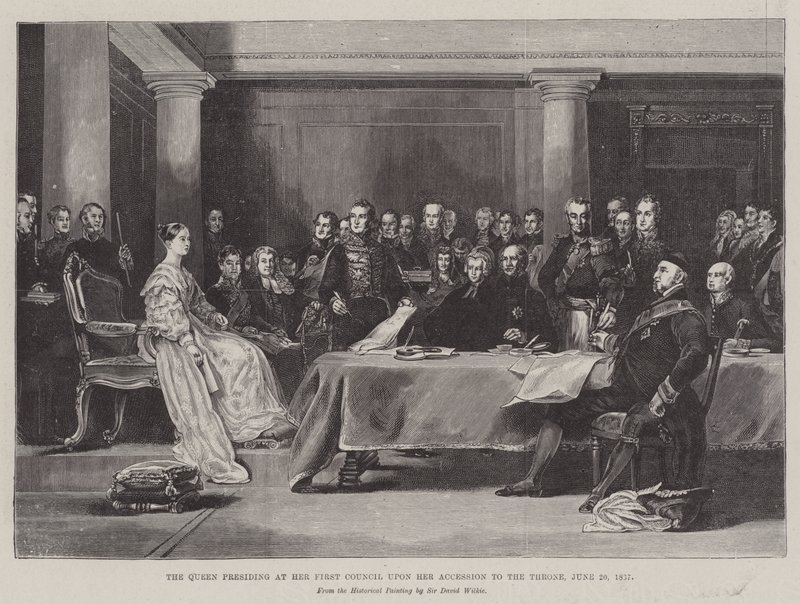 La Reina presidiendo su primer consejo tras su ascenso al trono, 20 de junio de 1887 de David Wilkie
