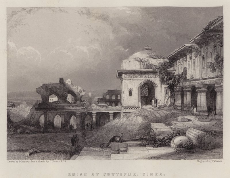 Ruinas en Futtipur, Sikra de David (after) Roberts