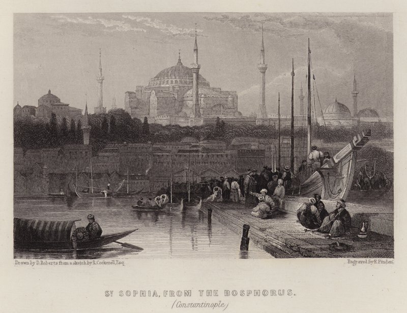 Santa Sofía, desde el Bósforo, Constantinopla de David (after) Roberts