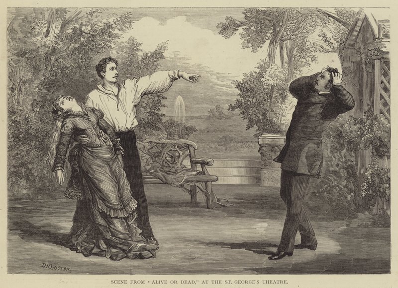 Escena de Vivo o Muerto, en el Teatro St George de David Henry Friston