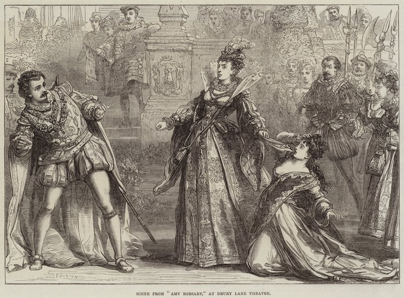Escena de Amy Robsart, en el Teatro Drury Lane de David Henry Friston