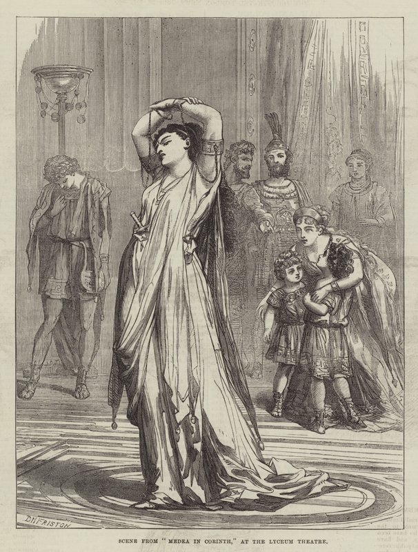 Escena de Medea en Corinto, en el Teatro Lyceum de David Henry Friston