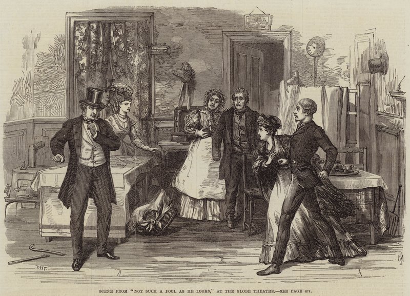 Escena de No Tan Tonto Como Parece, en el Teatro Globe de David Henry Friston