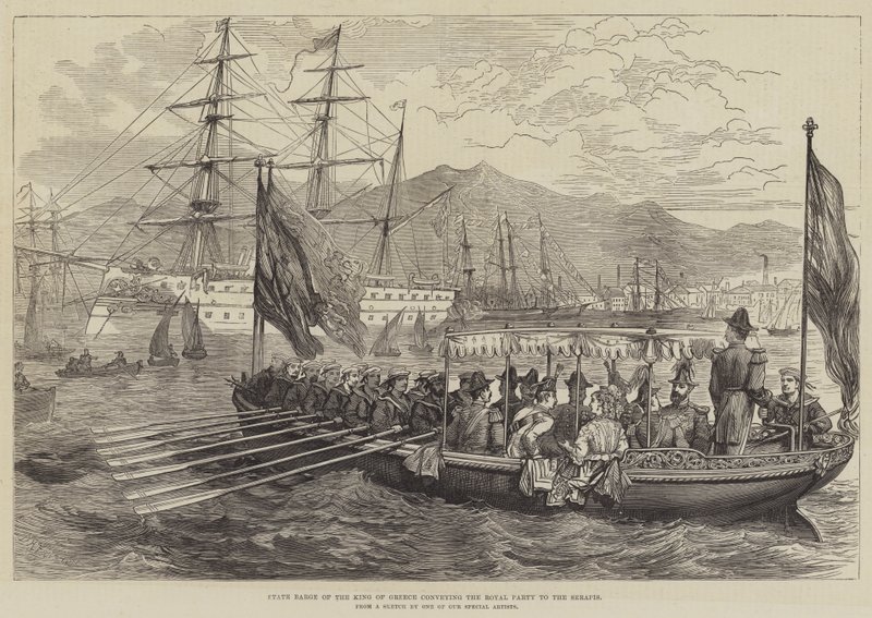 Barcaza Estatal del Rey de Grecia transportando a la Fiesta Real al Serapis de David Henry Friston