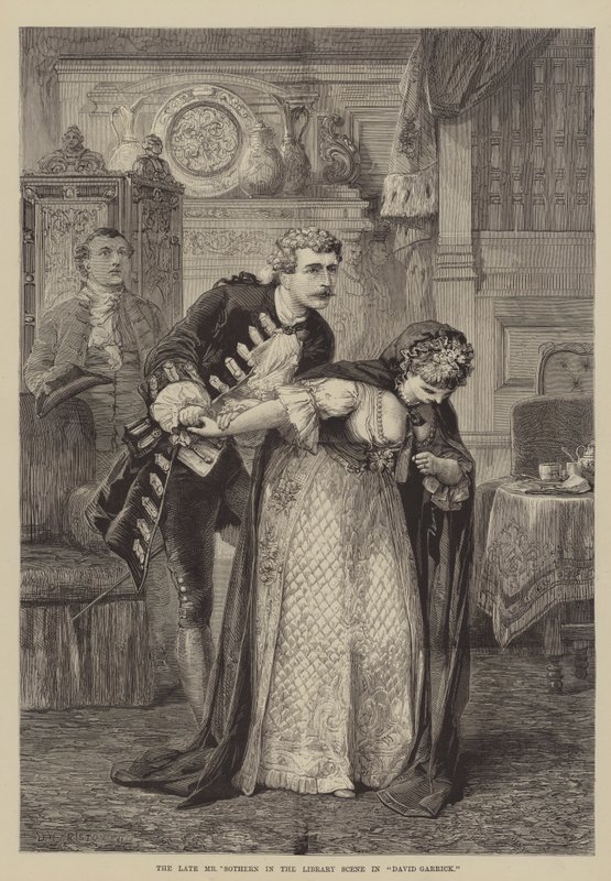 El difunto Sr. Sothern en la escena de la biblioteca en David Garrick de David Henry Friston