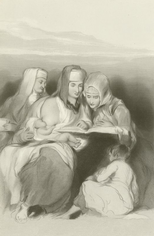 Mujeres hebreas leyendo las escrituras en Jerusalén de David Wilkie